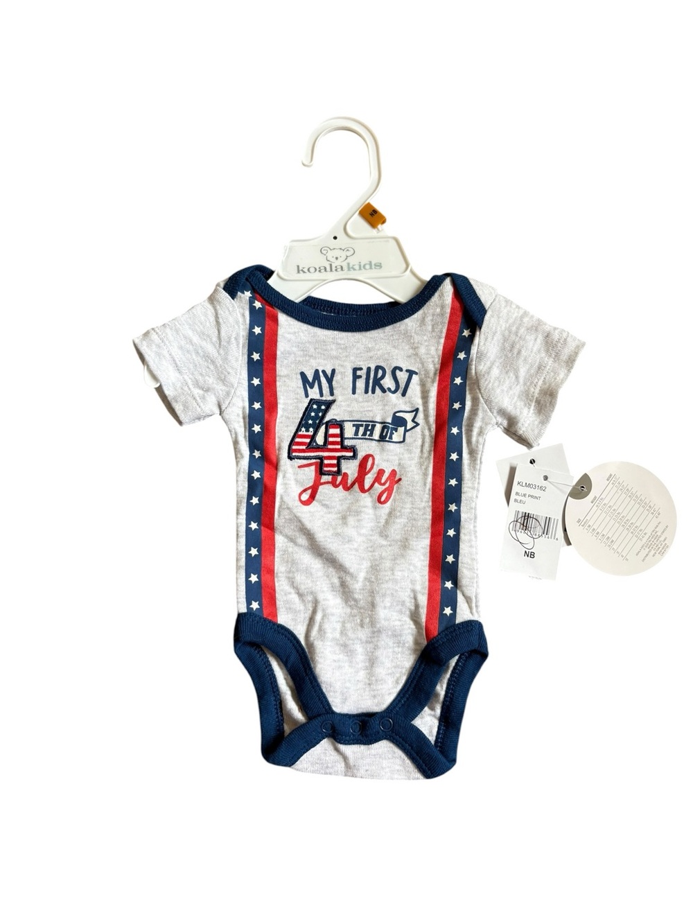 3/$25 NWT Koala Kids My First 4th of July Bodysuit Newborn Patriotic